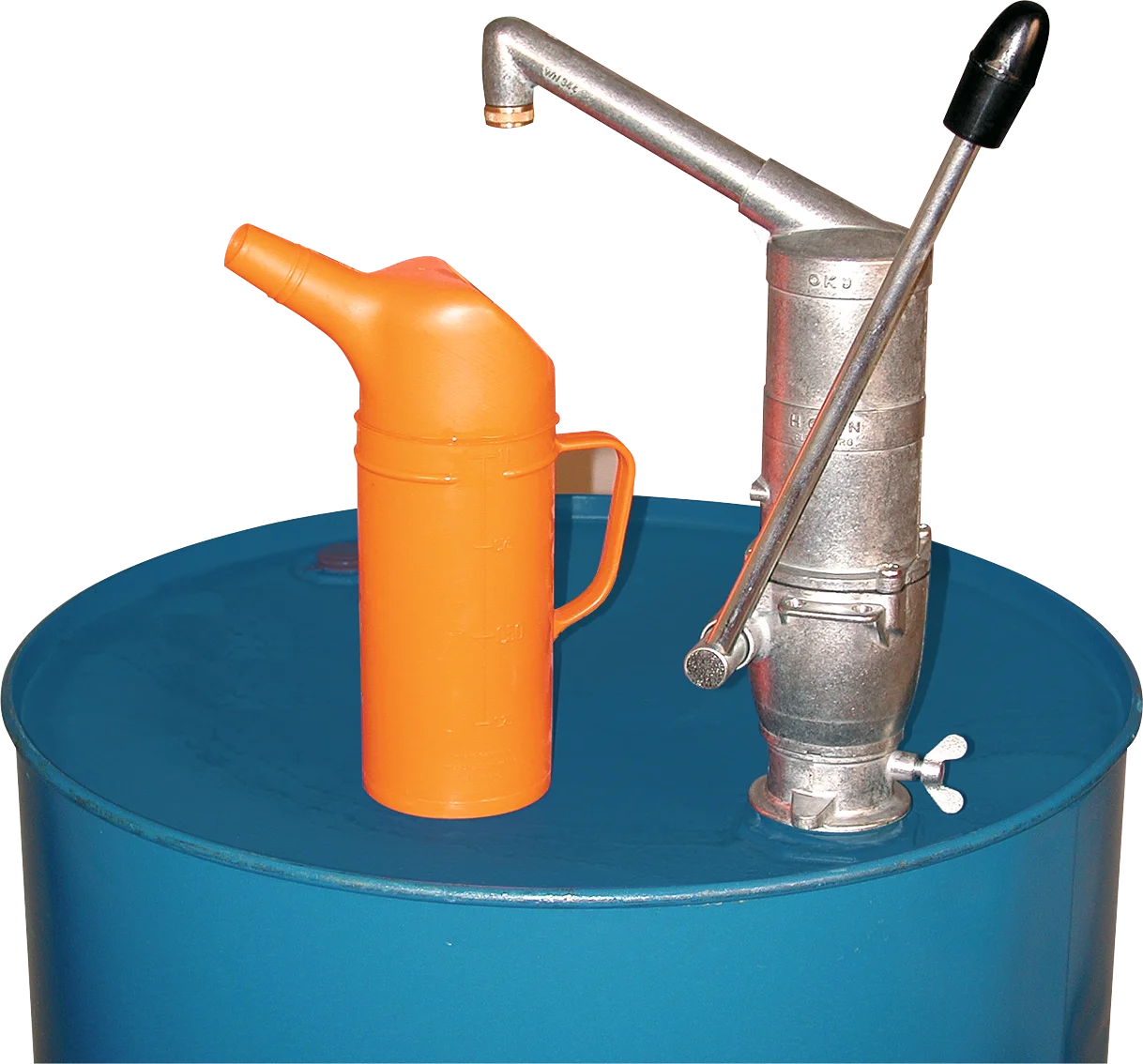 Handpumpe mit gebogenem Auslauf